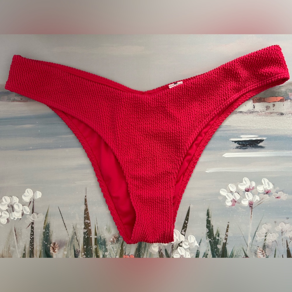 New Abercrombie & Fitch Pink High Leg Cheeky Bikini Bathing Suit Bottom💗